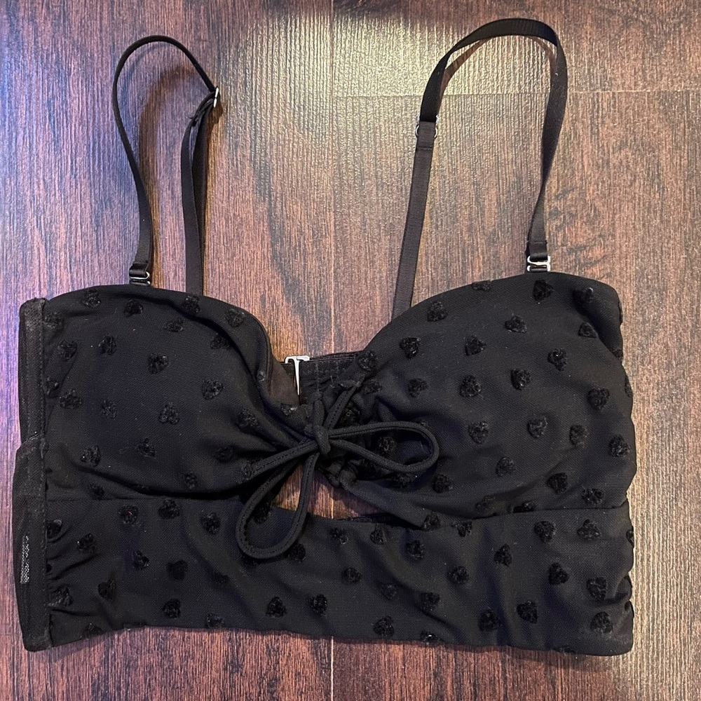 Black Textured Top or Bralette Mesh